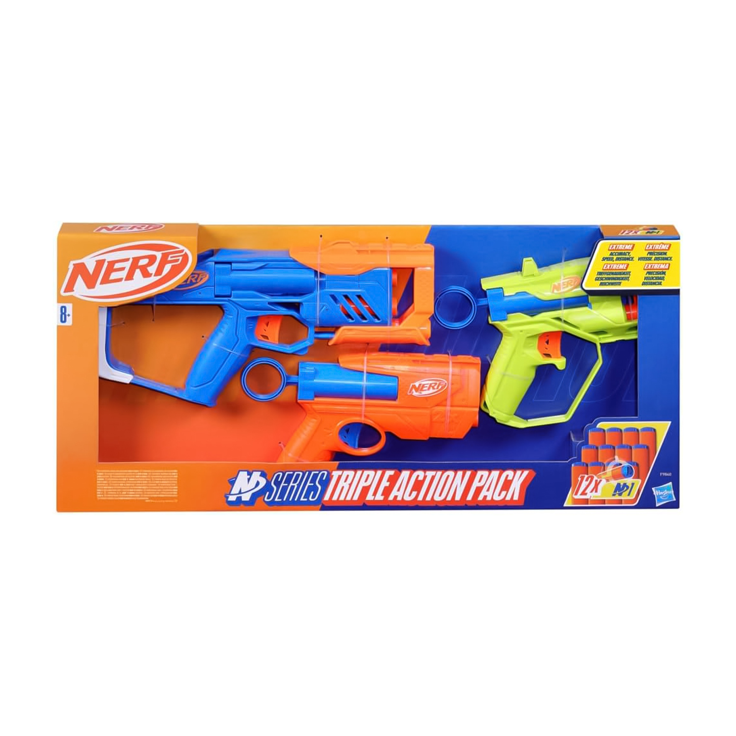 Дитячий іграшковий набір Nerf N Series Triple Action Pack з 3-х іграшкових бластерів, від 8 років (F9840)